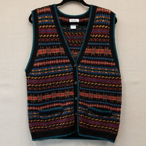 Vintage Hasting and Smith multi color fair isle sweater vest-L